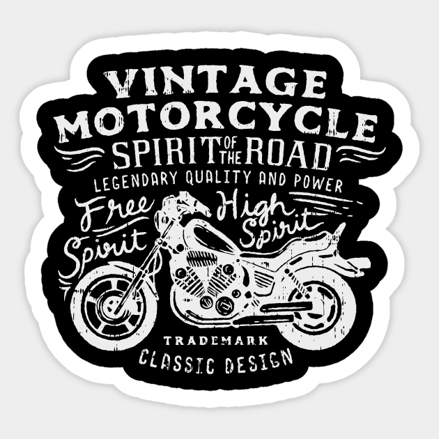 Retro Vintage Spirit of the Road Motorcycle Biker gift Sticker by Luxara